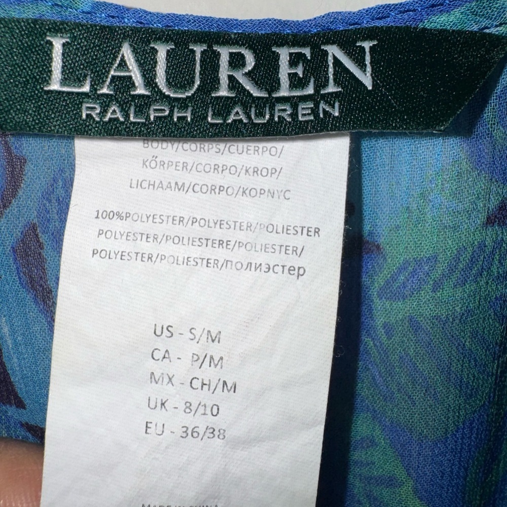 RALPH LAUREN PAISLEY SWIM COVER UP size S/M
BLUE - Picture 2 of 3